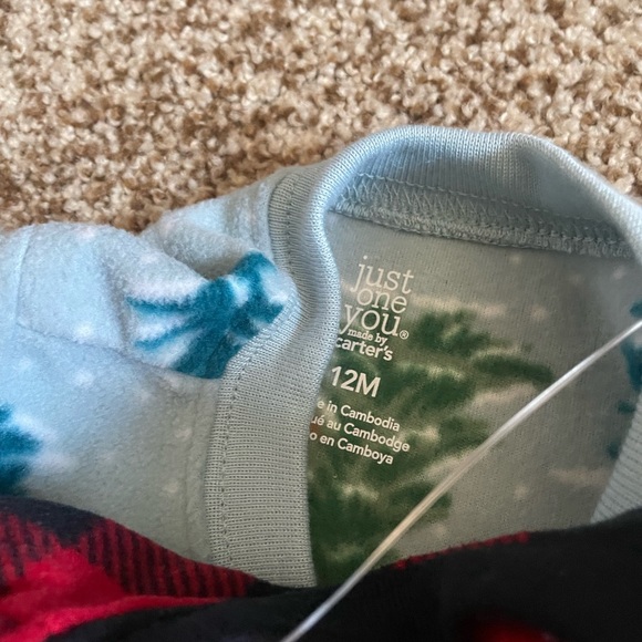 Carter’s fleece footed pajamas set of 2 12 months nwt - Picture 4 of 4